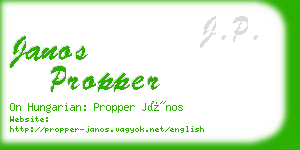 janos propper business card